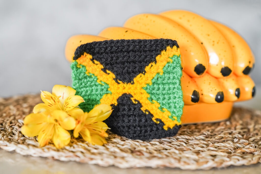 Festa da Jamaica Bandeira Crochê Soragi